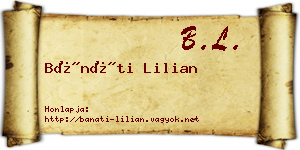 Bánáti Lilian névjegykártya